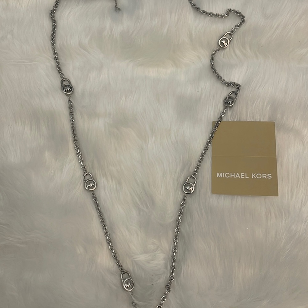 Michael Kors Long Silver Necklace